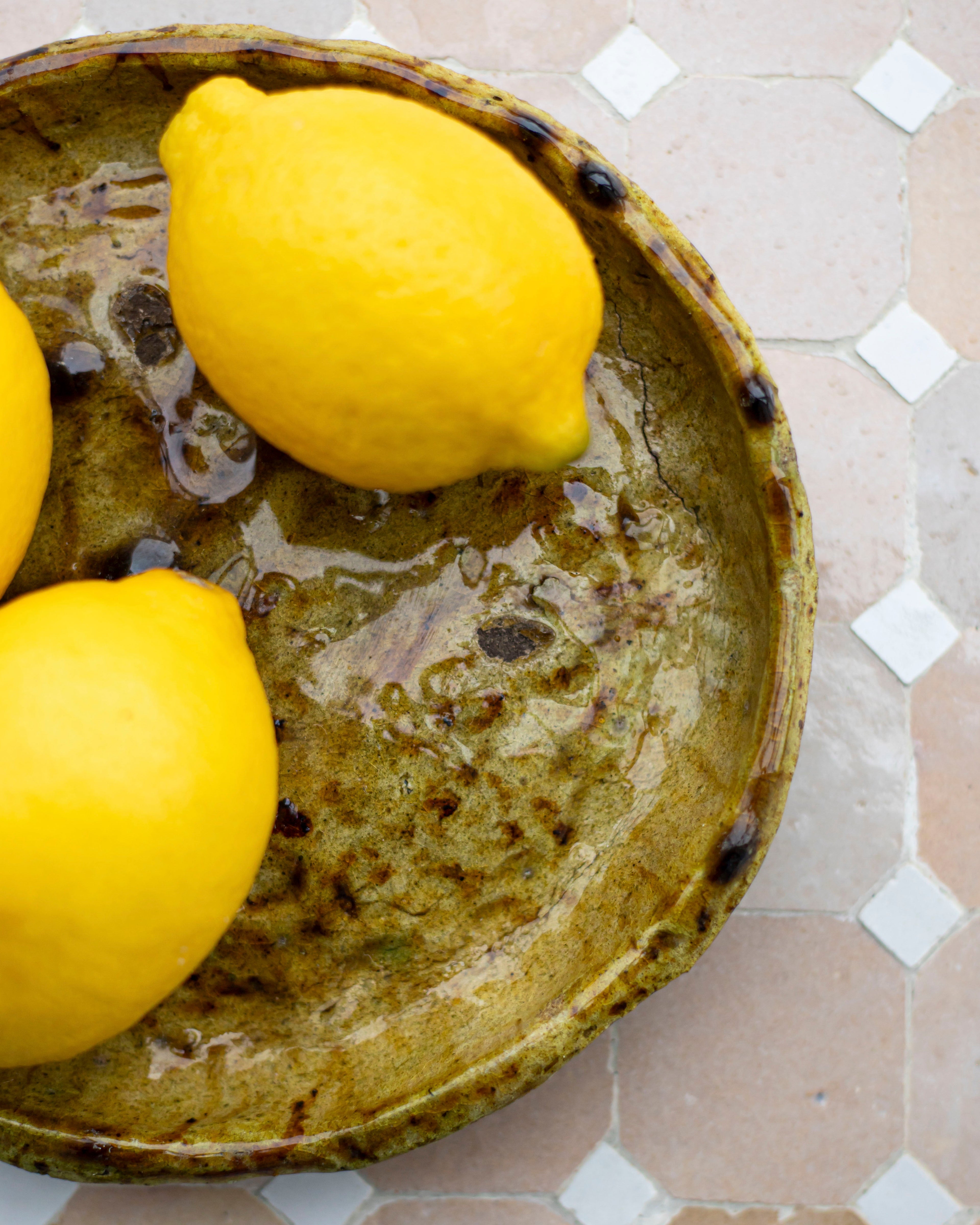 Vintage Tamegroute Rustic Ochre Dinner Plate/Catch-All