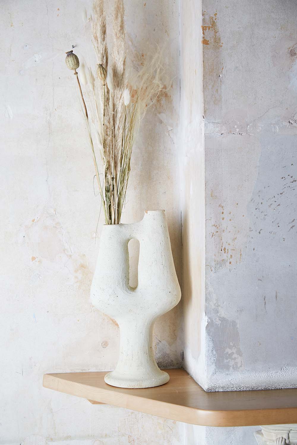 Unglazed Tamegroute La Derrière Candlestick Sculpture