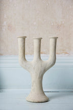 Unglazed Tamegroute Triple Candlestick Holder