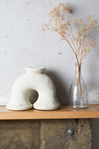 Unglazed Tamegroute Ecru Elephant's Foot Candlestick