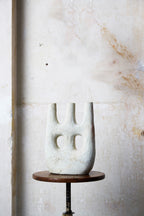 Unglazed Tamegroute Double Hole Candlestick Sculpture
