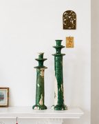 Vintage Splatter Design Green Tamegroute x Puglia Candlestick Holder