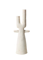 Unglazed Tamegroute Cactus Arc Twin Candlestick Holder