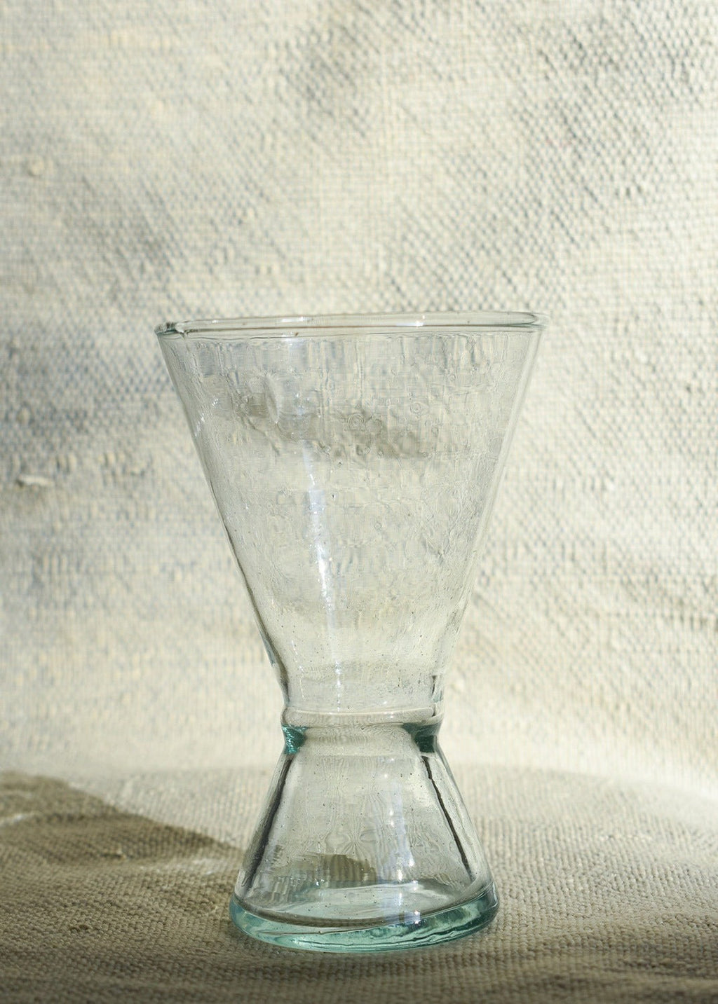 Recycled Moroccan Clear Corset Wine Glass