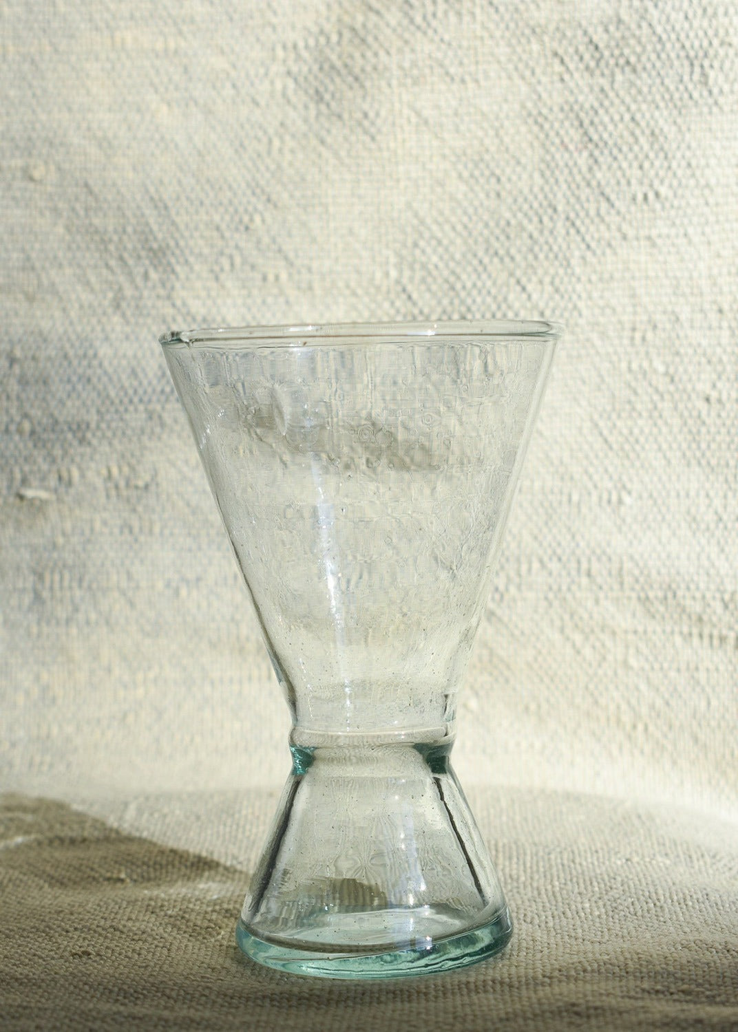 Recycled Moroccan Clear Corset Wine Glass