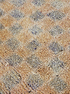 Vintage Peach Mosaic ‘Tableaux’ Rug Beni Mrirt 120 x 116 cm