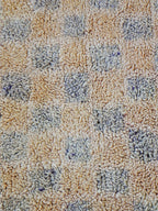 Vintage Peach Mosaic ‘Tableaux’ Rug Beni Mrirt 120 x 116 cm