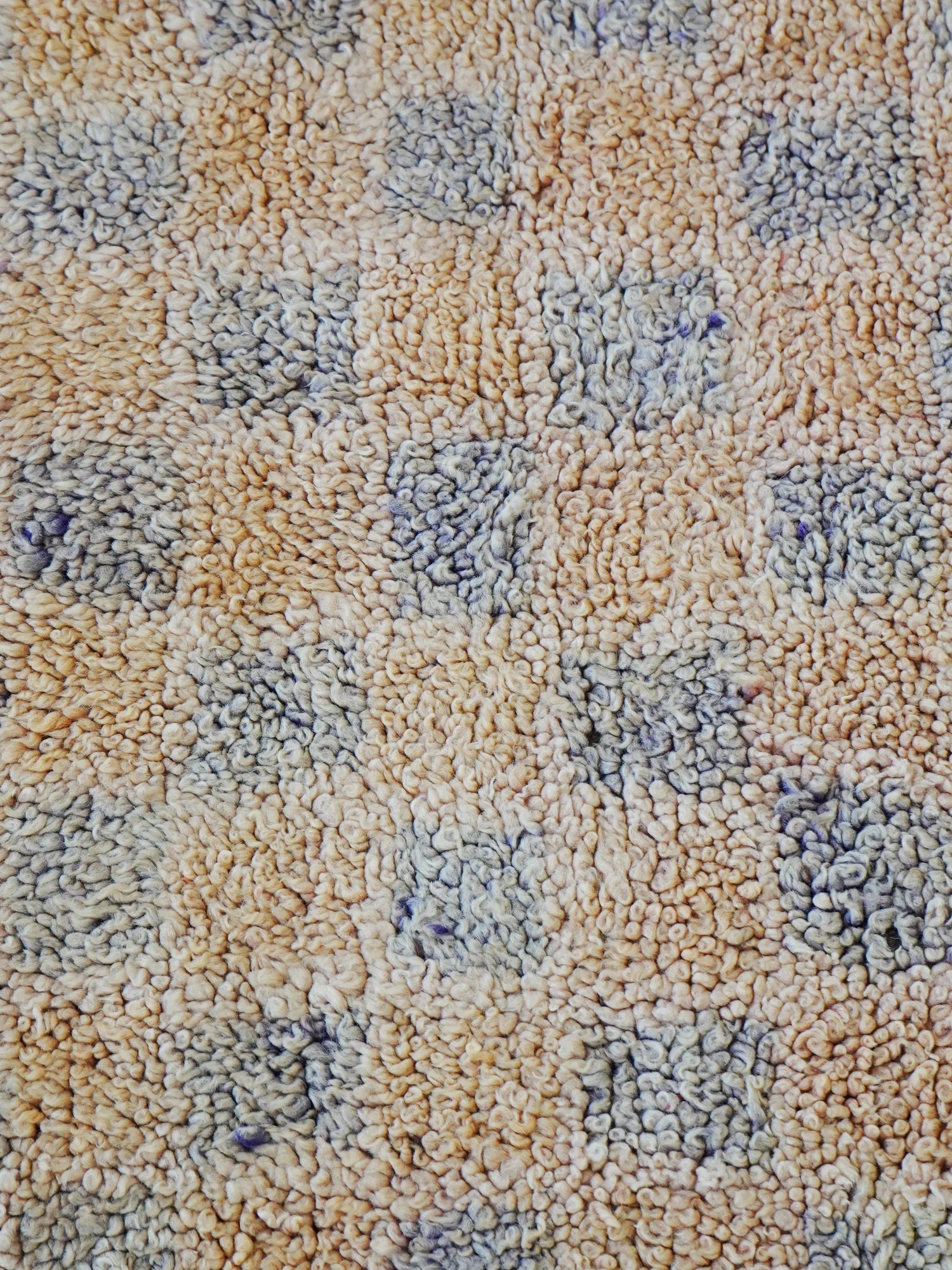 Vintage Peach Mosaic ‘Tableaux’ Rug Beni Mrirt 120 x 116 cm