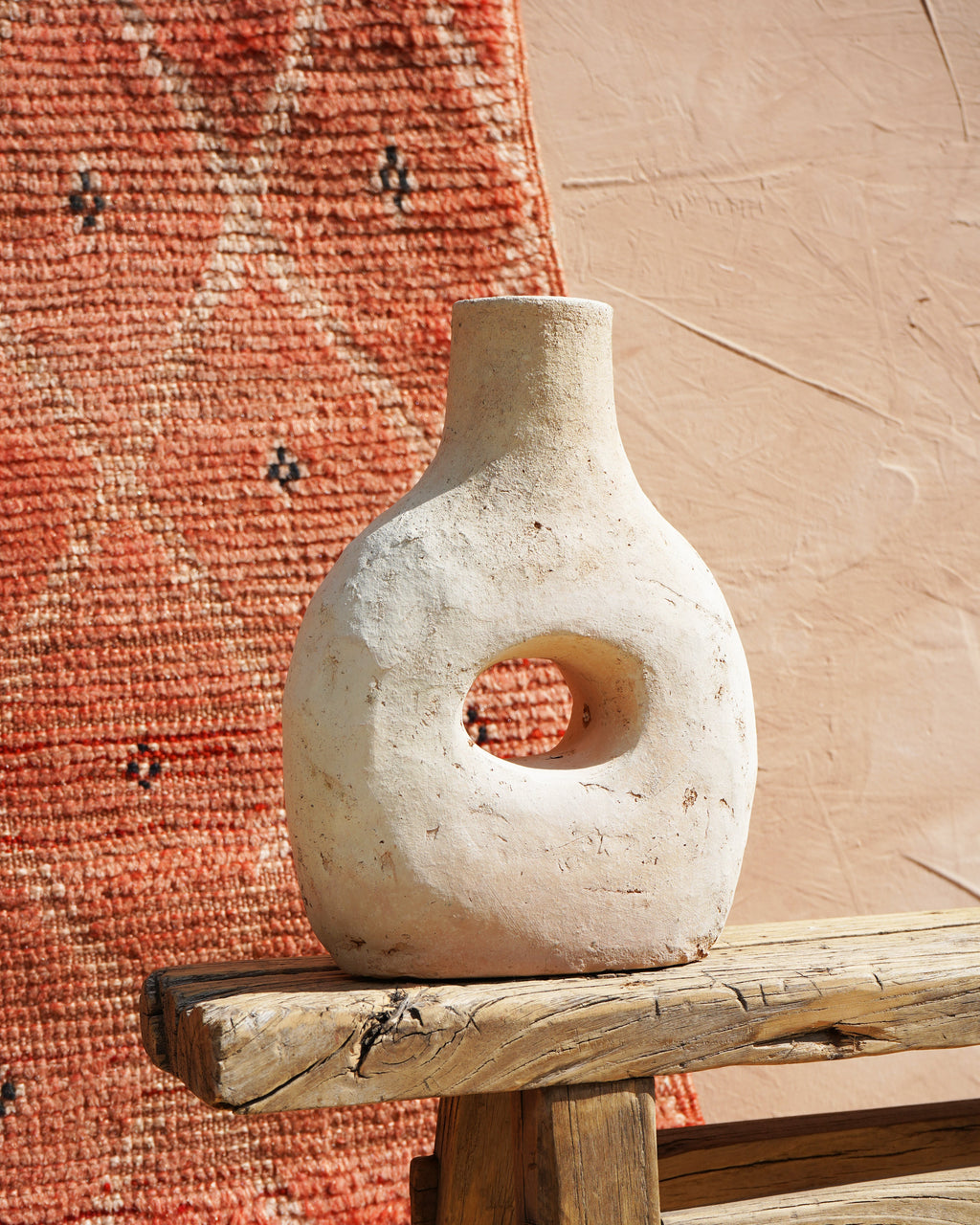 Unglazed Tamegroute Round Bottle Neck Vase