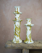 Vintage Splatter Design Ochre Tamegroute x Puglia Candlestick Holder