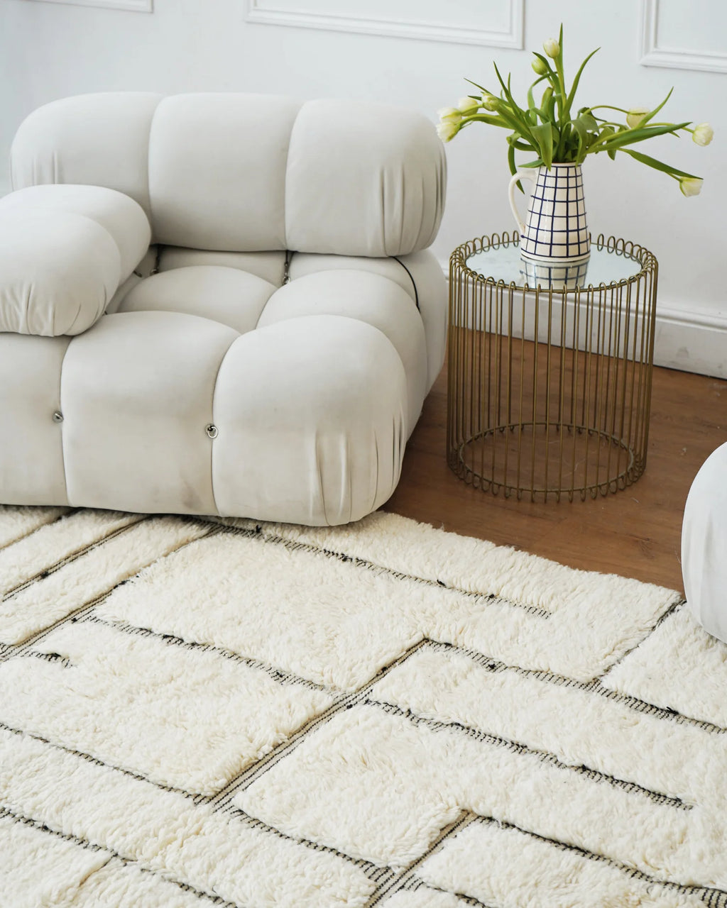 Medium Abstract Geometric Sunken Berber Rug 235 x 135 cm