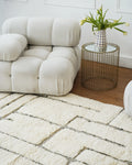 Medium Abstract Geometric Sunken Berber Rug 235 x 135 cm
