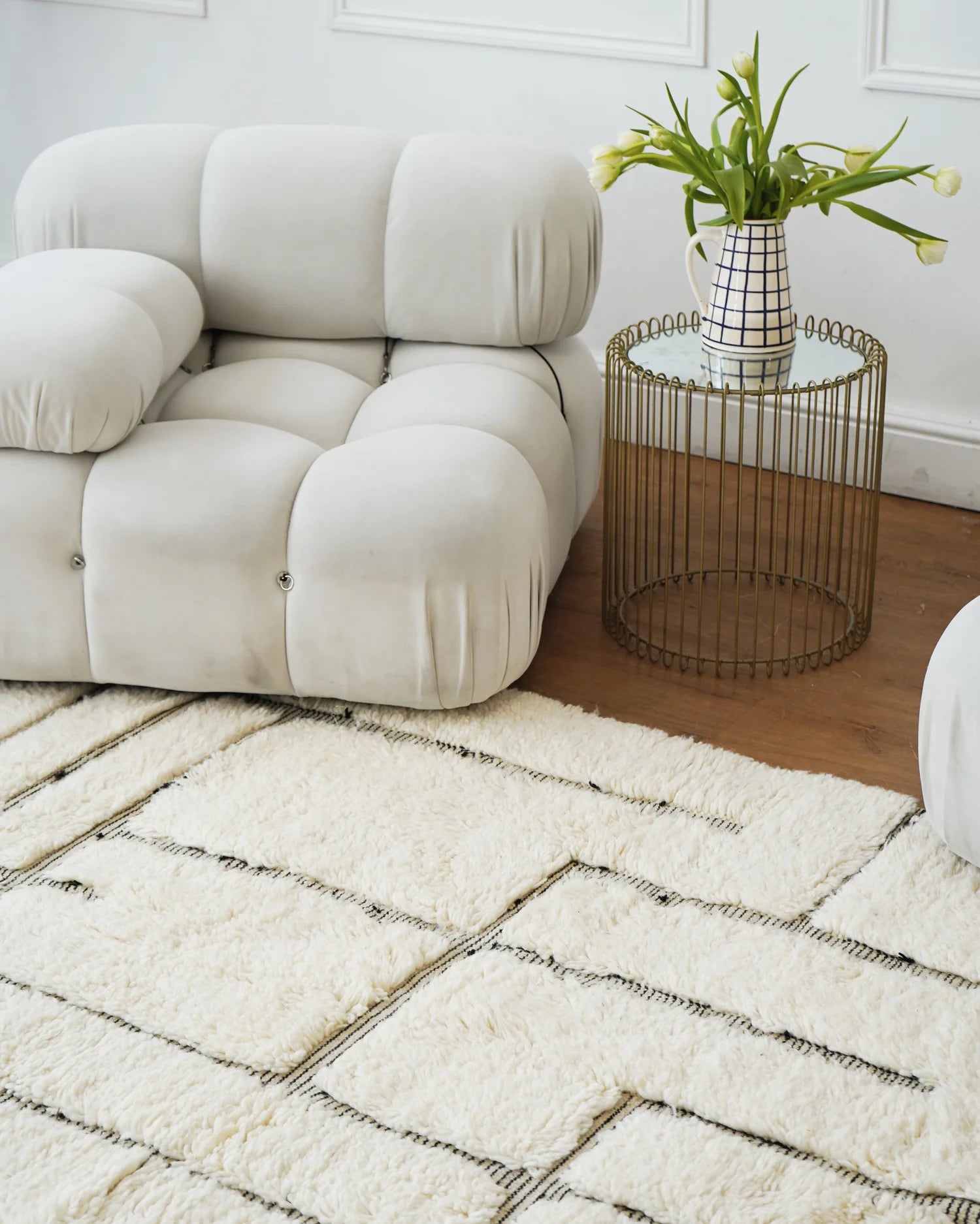 Medium Abstract Geometric Sunken Berber Rug 235 x 135 cm
