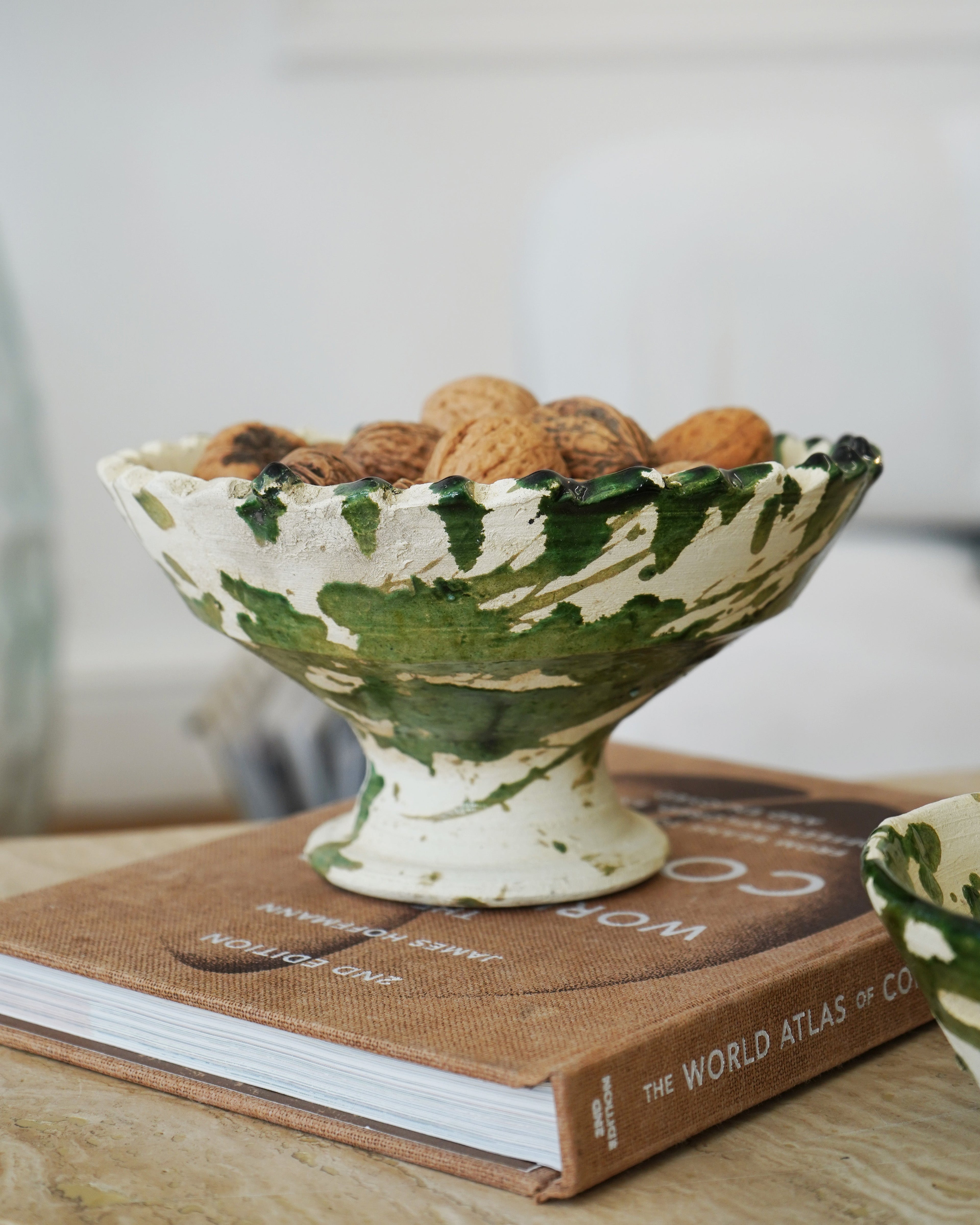 Tamegroute x Puglia splatter design Jagged Edge Pedestal Fruit Bowl