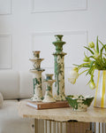 Vintage Splatter Design Green Tamegroute x Puglia Candlestick Holder