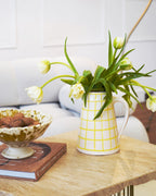 Tamegroute x Puglia Splatter Design Jagged Edge Pedestal Fruit Bowl- Ochre