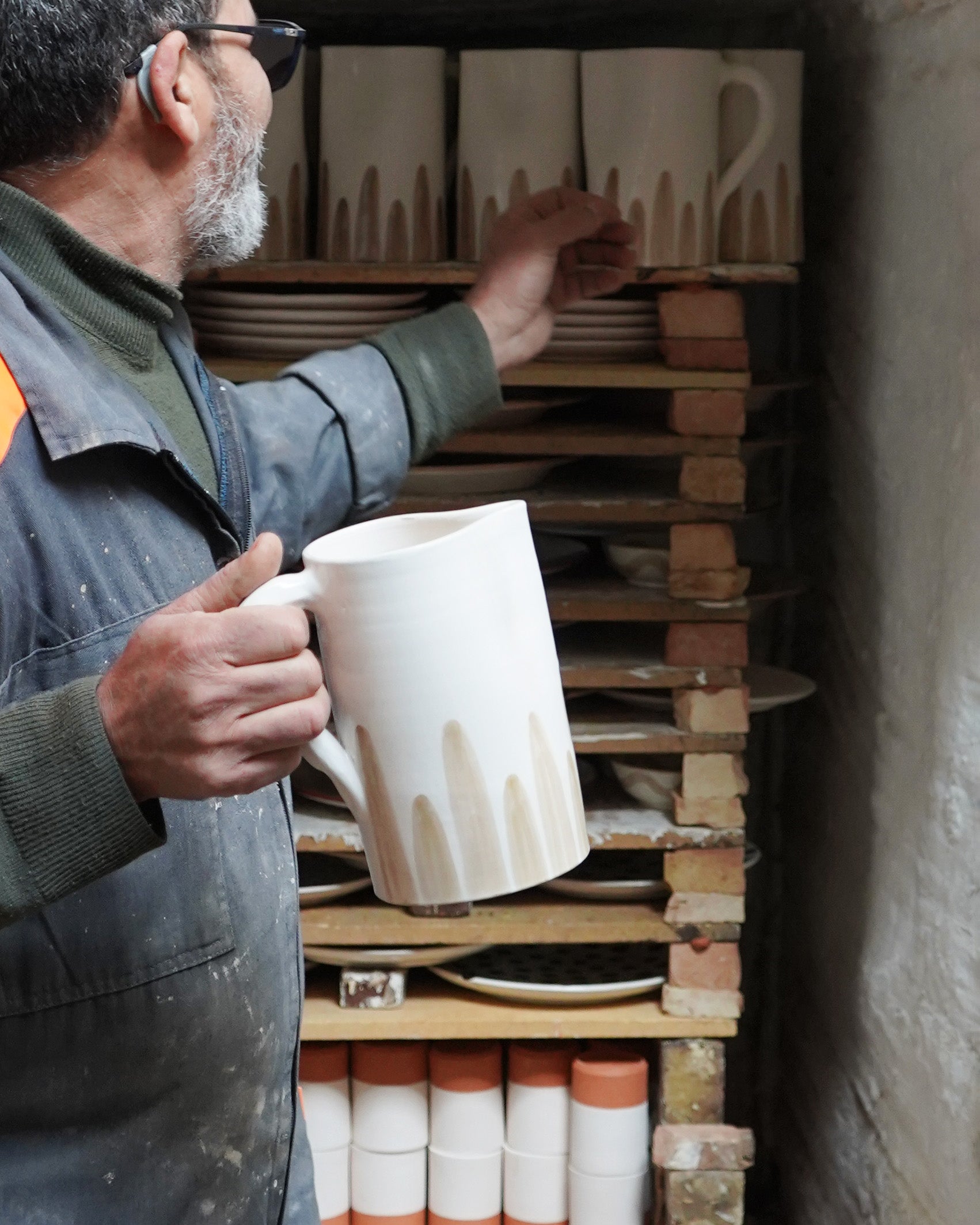 White and Taupe Jug