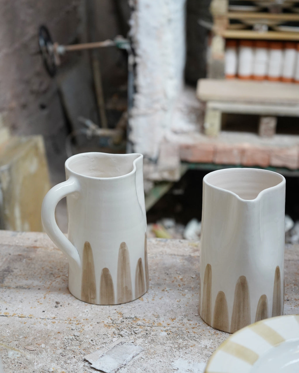 White and Taupe Jug