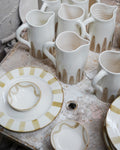 White and Taupe Dining Plate