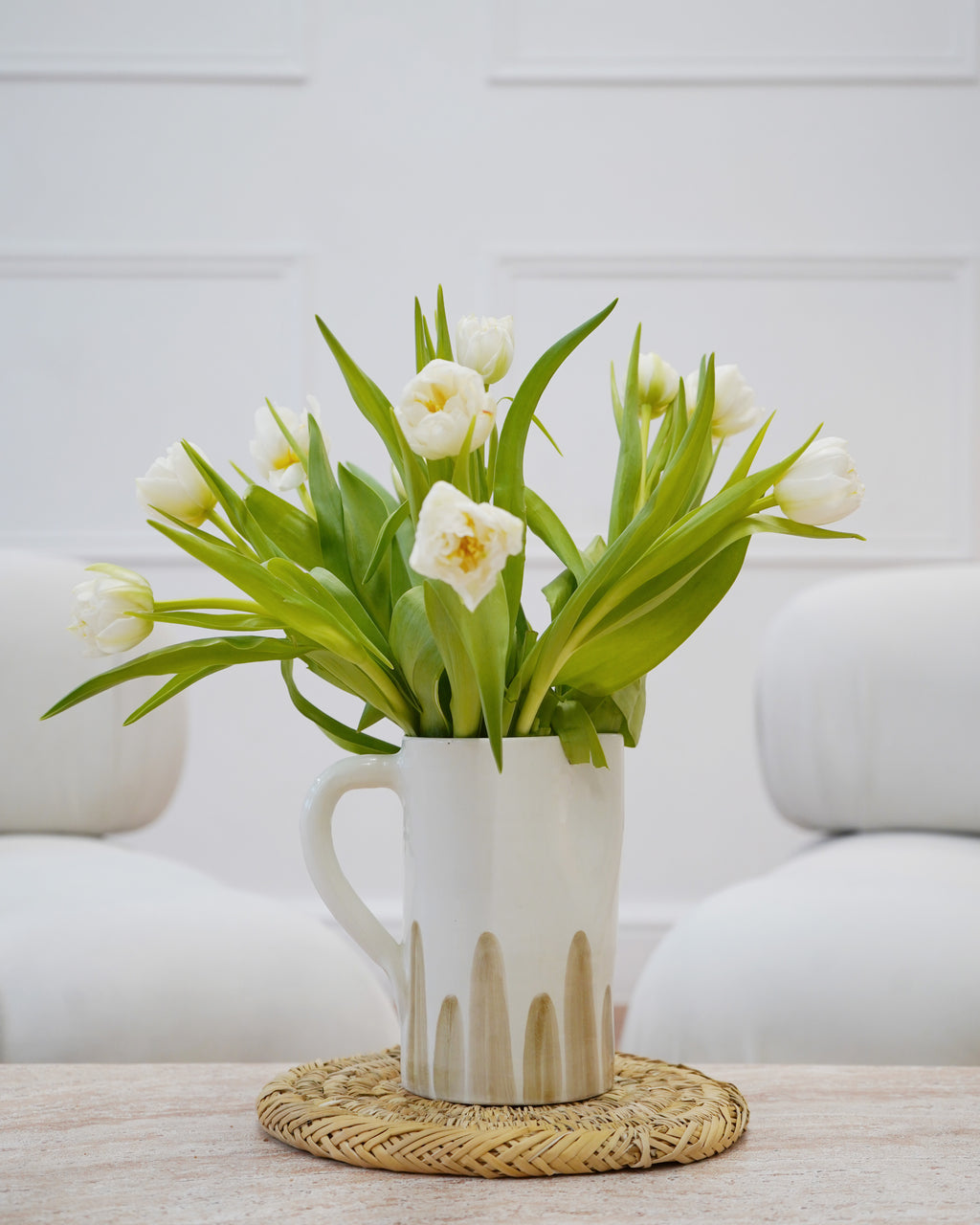 White and Taupe Jug