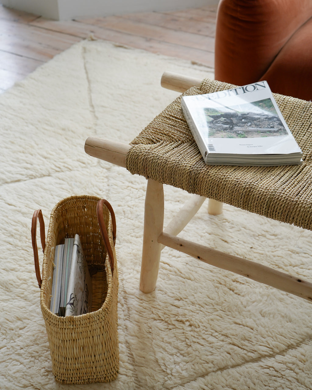 Handwoven Natural Rope Bench