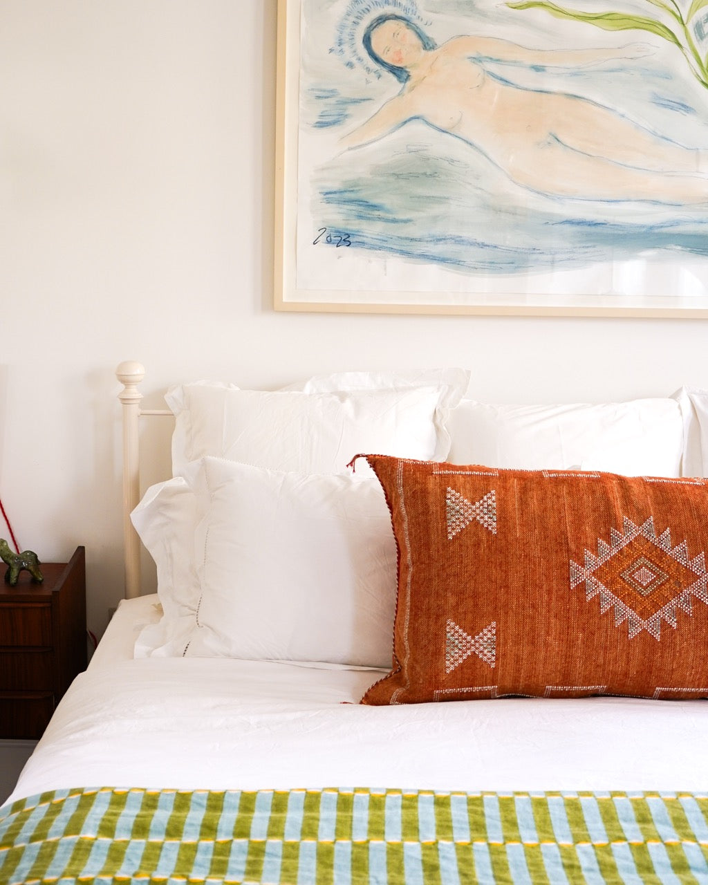 Luxury Cactus Silk Bolster Cushion - Sunset Orange