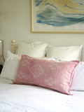 Luxury Cactus Silk Bolster Cushion - Pink