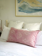 Luxury Cactus Silk Bolster Cushion - Pink