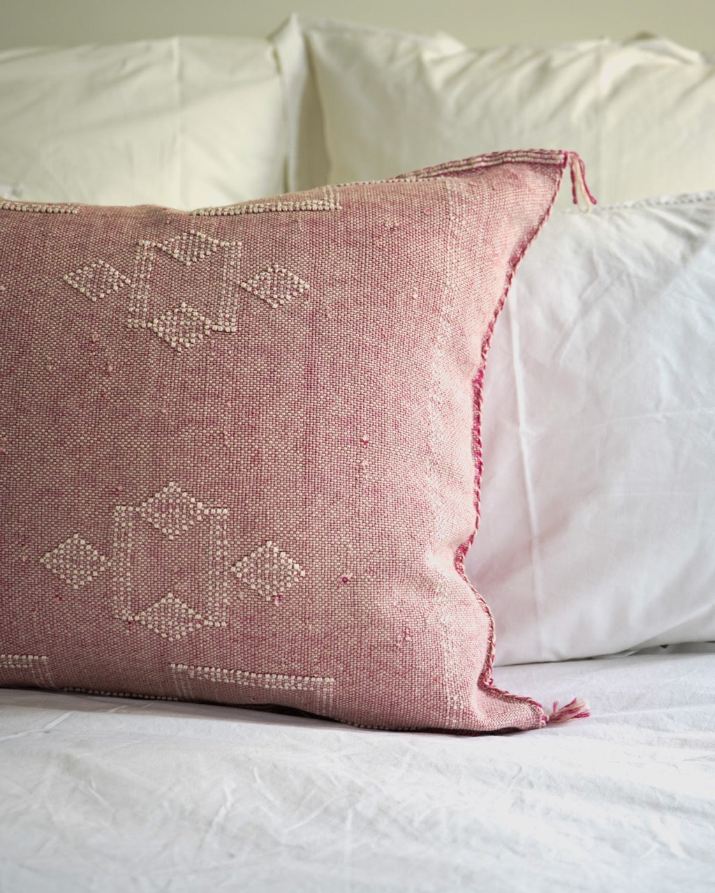Luxury Cactus Silk Bolster Cushion - Pink