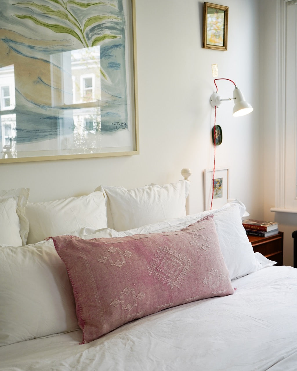 Luxury Cactus Silk Bolster Cushion - Pink