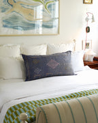 Luxury Cactus Silk Bolster Cushion - Denim Blue