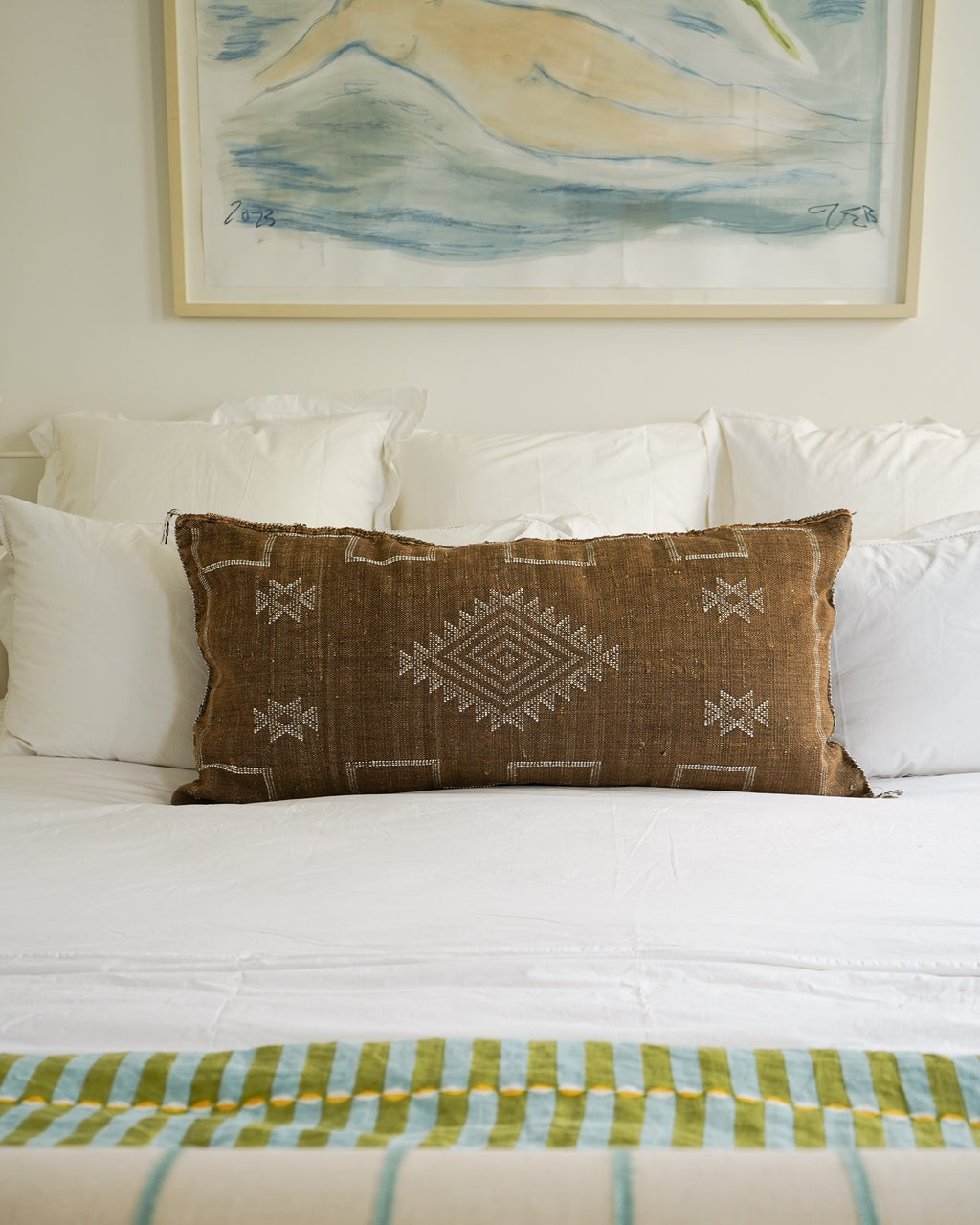 Luxury Cactus Silk Bolster Cushion - Chocolate Brown