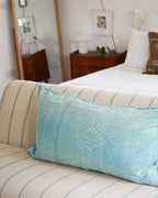Luxury Cactus Silk Bolster Cushion - Turquoise