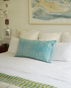 Luxury Cactus Silk Bolster Cushion - Turquoise