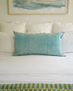 Luxury Cactus Silk Bolster Cushion - Turquoise