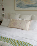 Luxury Cactus Silk Bolster Cushion - Cloudy White