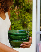 Vintage Tamegroute Green Glazed Bowls