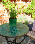 Zellige Tiled Table 60cm - Fez Green