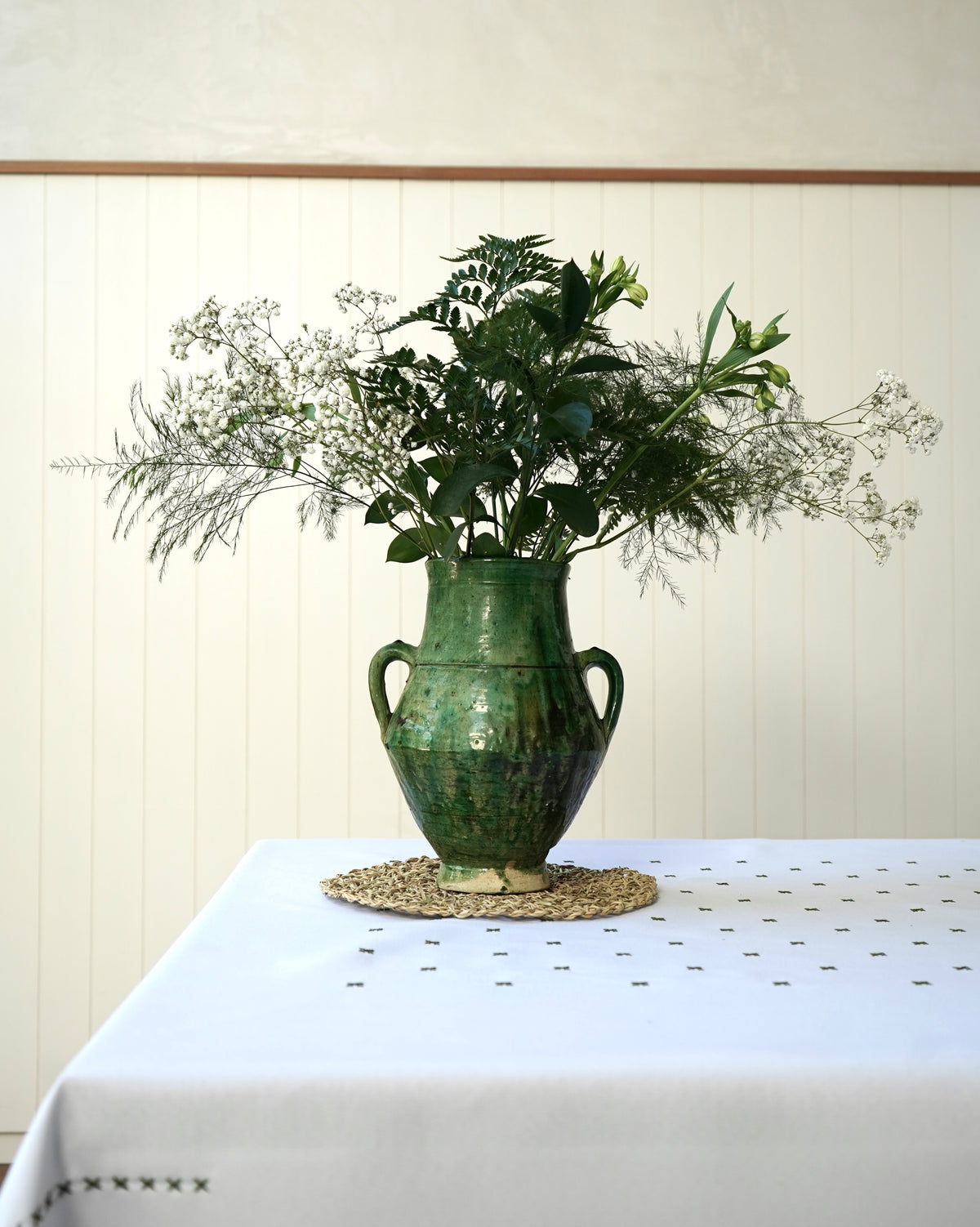 Pure Cotton Hand-Loomed & Hand-Embroidered Table Linen