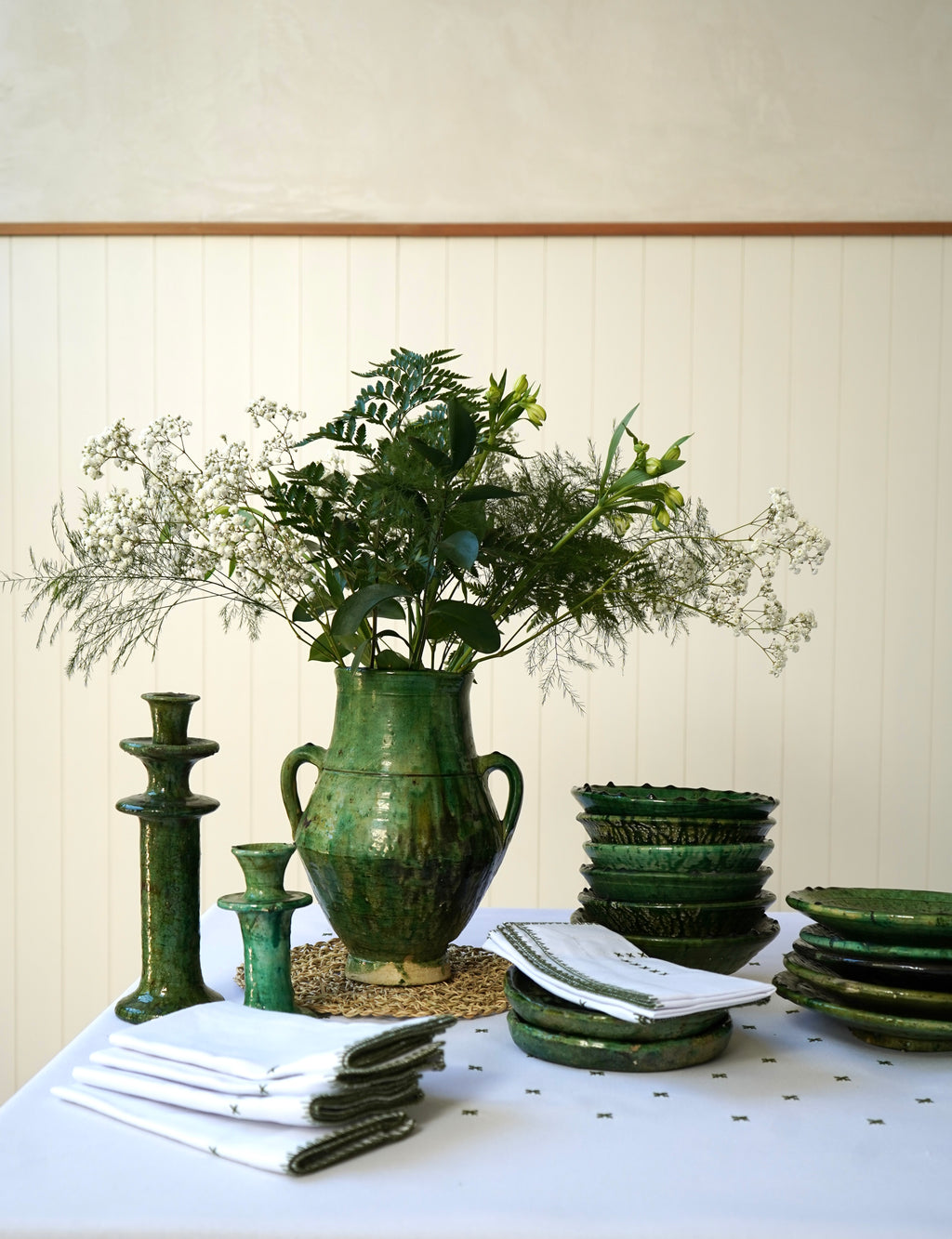 Pure Cotton Hand-Loomed & Hand-Embroidered Table Linen