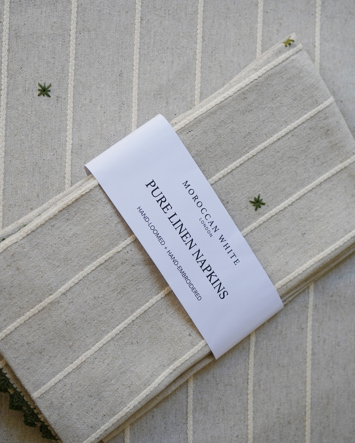 Pure Linen Hand-Loomed & Hand-Embroidered Table Linen
