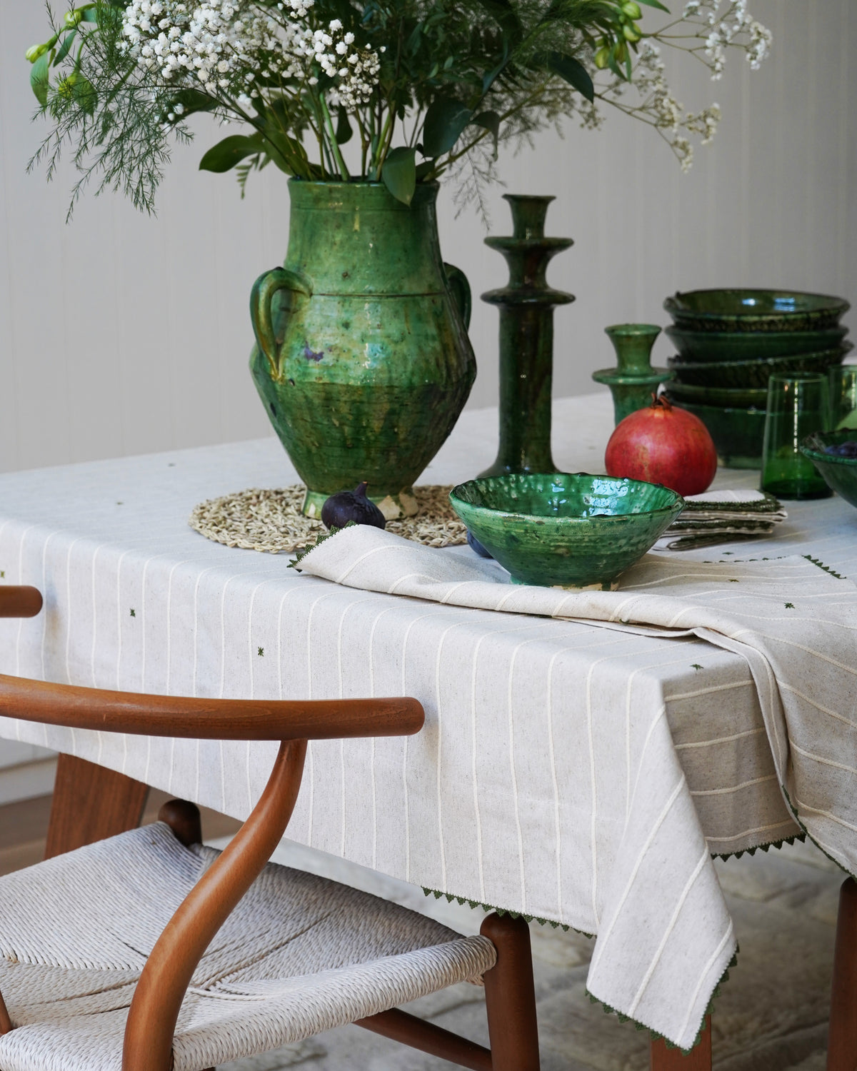 Pure Linen Hand-Loomed & Hand-Embroidered Table Linen