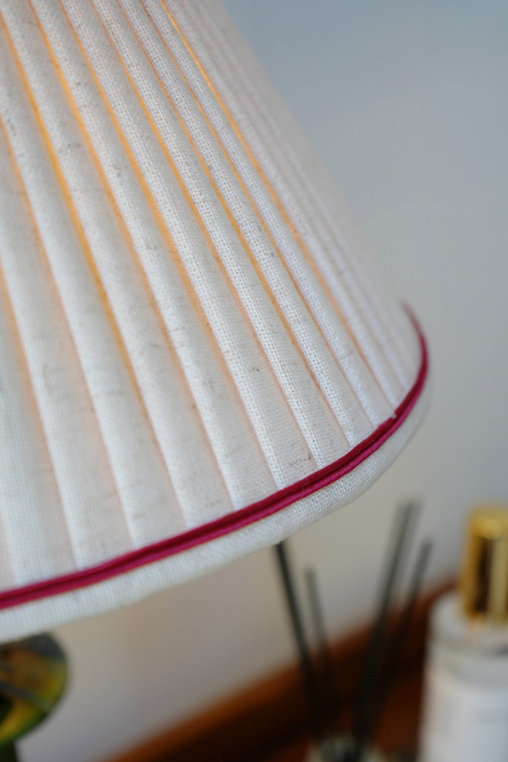Authentic Tamegroute Lamp with Luxury Linen Lampshade