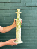 SECONDS SALE Green Splatter Tamegroute Candlestick Holders