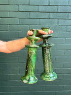 SECONDS SALE Green Tamegroute Candlestick Holders
