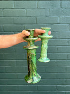 SECONDS SALE Green Tamegroute Candlestick Holders