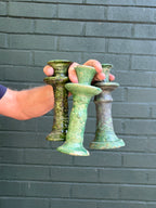 SECONDS SALE Green Tamegroute Candlestick Holders