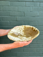 SECONDS SALE Tamegroute Ochre Splatter Pedestal Fruit Bowl