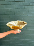 SECONDS SALE Tamegroute Ochre Splatter Pedestal Fruit Bowl