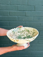 SECONDS SALE  Tamegroute Green Splatter Pedestal Fruit Bowl